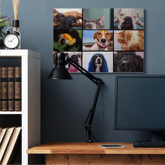 Stupell Industries Animal Video Chat Meeting Canvas Wall Art